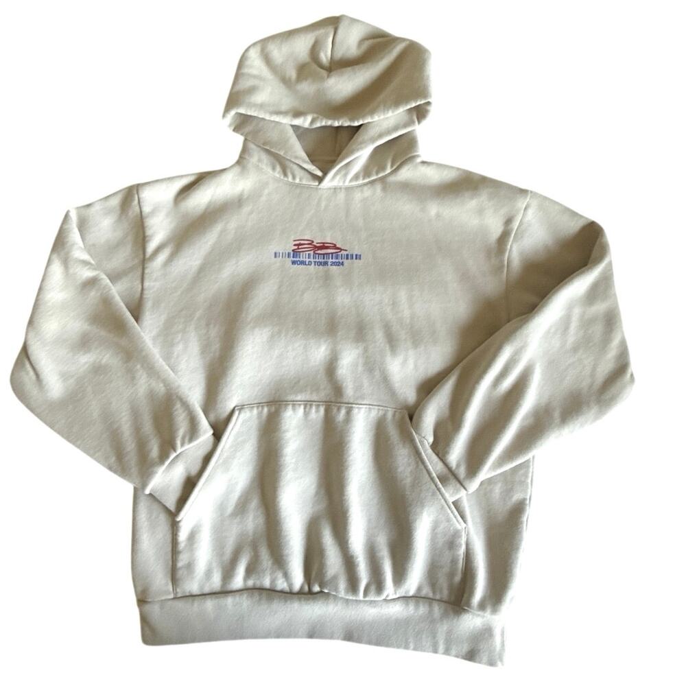 Benson Boone Hoodie Mens M Beige World Tour 2024 Sweater 100% Cotton EUC
